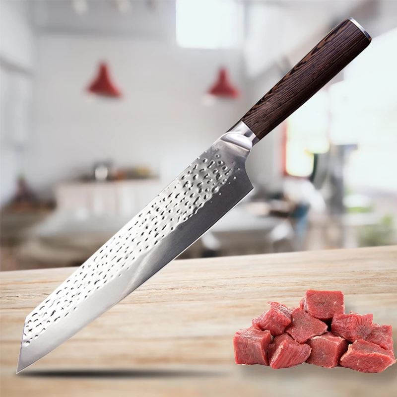 

9 Inch Japanese Chef's Knife Forged Kitchen Knife Stainless Steel Slicing Knife Meat Fish Vegetable Salmon Lancet