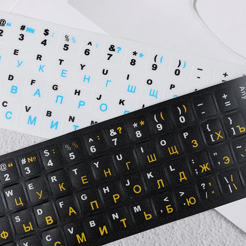 Standard Waterproof Russian Language Keyboard Stickers Layout with Button Letters Alphabet for Computer Keyboard Protective Film-0