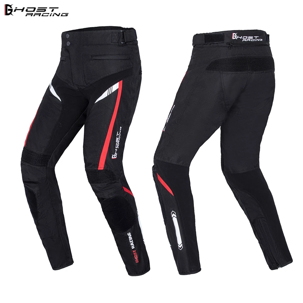 

GHOST RACING Men's Motorcycle Pants Winter Warm Motorcross Riding MOTO Pants Protective Gear Hip Sponge Protection With Kneepads