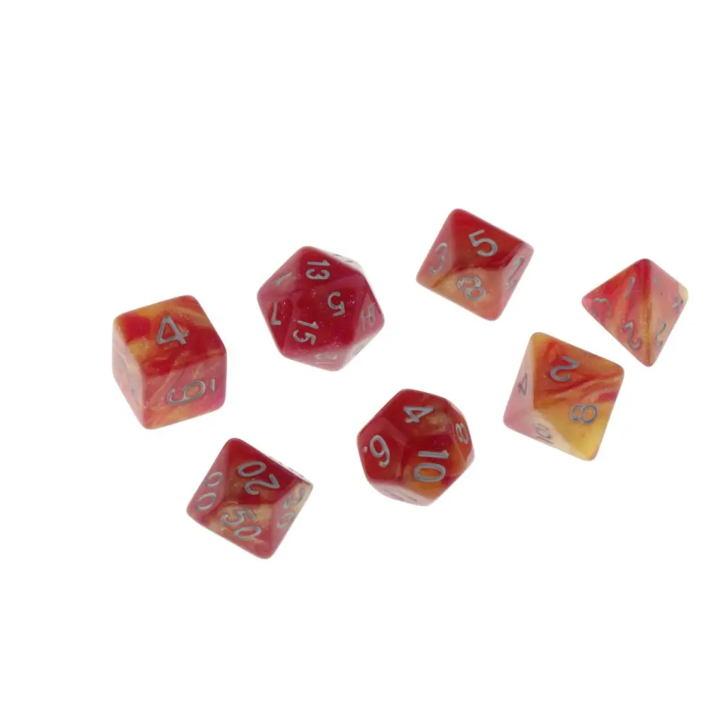  7 Die Polyhedral Dice Dungeons & Dragon D4-D20 D12 Dices Board Game Accessories DND Role Playing Game Dice Set
