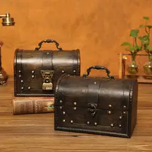 Европейская коробка для хранения, деревянная коробка, винтажная шкатулка для драгоценностей с замком, Настольная коробка для мелочей, для съемки, для украшения дома