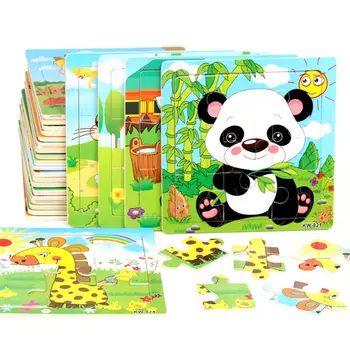 

9/36Pcs Cartoon Animal Panda Jigsaw Puzzle Board Kids Early Educational Toy Gift Promotes handeye coordination brain development