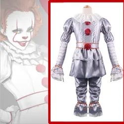 Фильм Stephen King's It Pennywise Косплей костюмы клоун Косплей Карнавальный костюм на Хэллоуин Косплей Костюм страшная уличная одежда