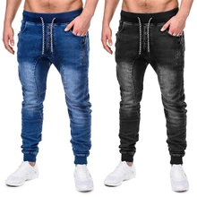 Pantalones vaqueros ajustados para hombre, Jeans clásicos de diseñador, informales, elásticos, rectos y ajustados, 2021