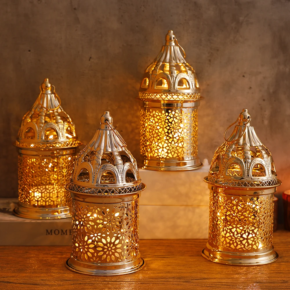 

Random Eid Mubarak Decorations Ramadan Light Muslim Festival Lamp Palace With Music Ornaments Islam Party Desktop Supplies Gifts