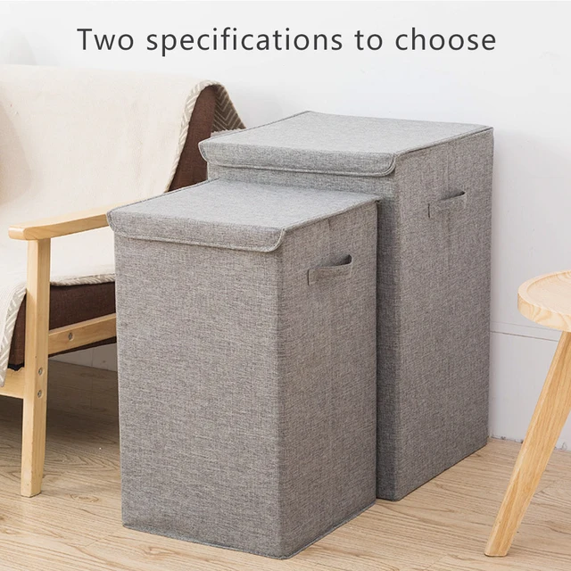 With Cover Cotton Linen Folding Laundry Hamper Large Storage Waterproof Dirty Clothes Bucket Home Laundry Basket Storage Basket 4
