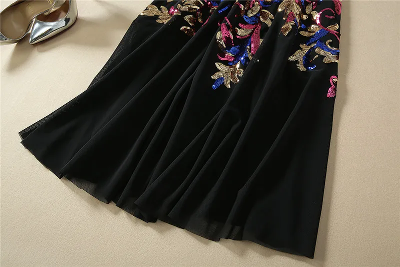 Truevoker летние дизайнерские черные длинные Festa Vestidos женские без рукавов элегантные королевские блёстки черные Клубные платья длиной до щиколотки