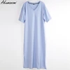 Oversized V Neck Plus Size Women Maxi Dress 4xl 5xl 6xl 7xl 8xl 9xl 10xl Summer Casual Loose Long Korean Harajuku Boho Dresses ► Photo 3/6