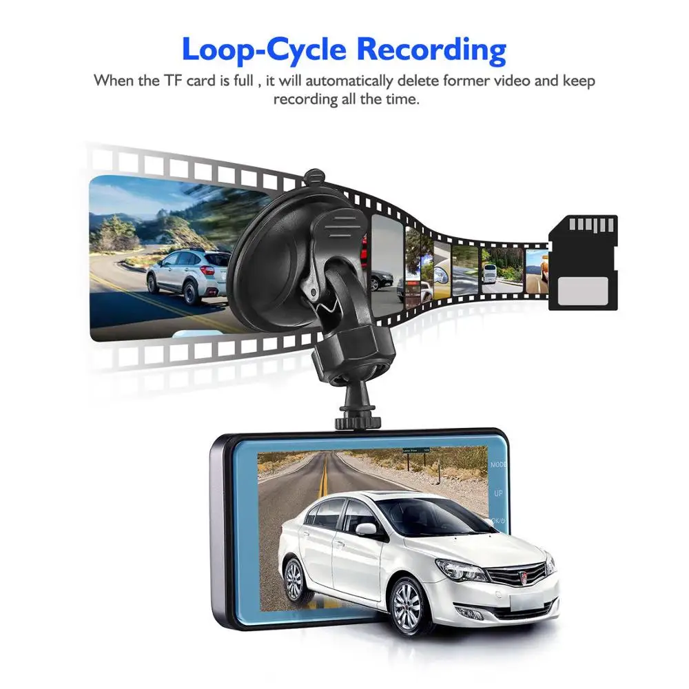 Full HD 1080P 4 &quotIPS Автомобильный видеорегистратор автомобильная камера на приборную