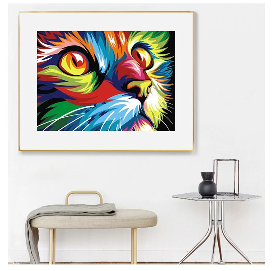 DIY 5D Diamond Painting Animals Lion Tiger Cat Dog Cross Stitch Kit Full Drill Embroidery Mosaic Art Picture of Rhinestones Gift