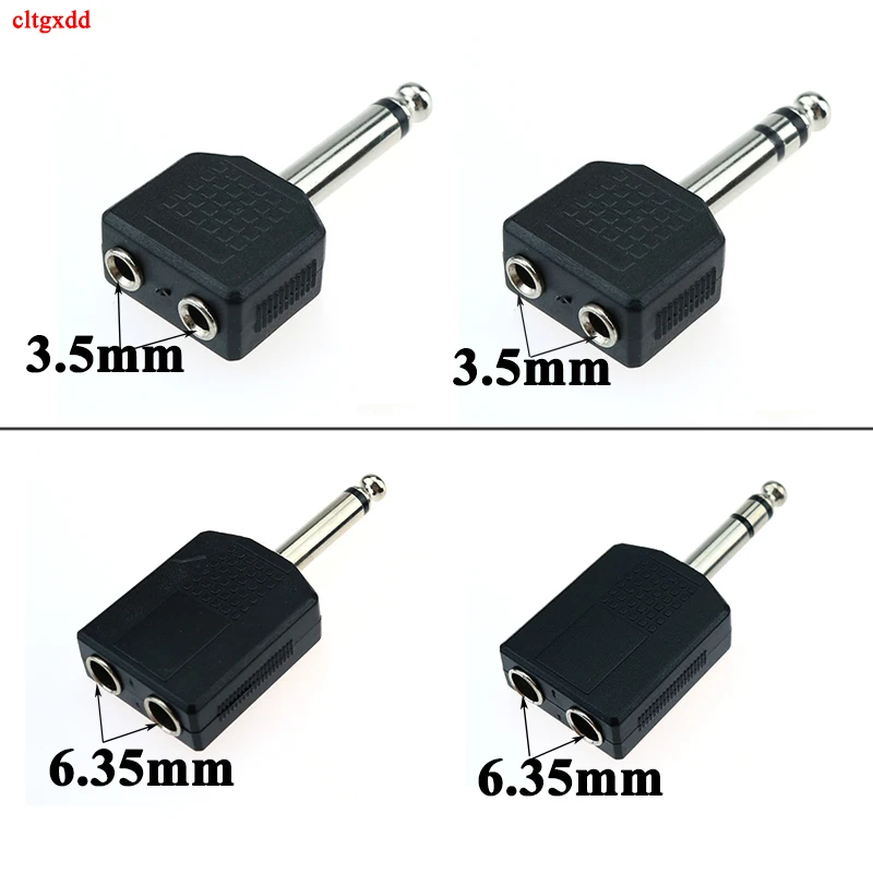 6 stuks jack plug adapters 6,35 mm tot 3,5 mm pure, jack 3,5