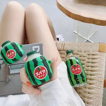 

Watermelon soda bottle 3D soft silicone box, suitable for AirPods pro charging box, Airpods 1/2 bluetooth headset protective box