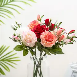 10 шт. искусственная Роза поддельные цветы сушеные искусственные растения в горшках вечерние настольные украшения Свадебные невесты DIY