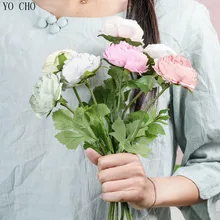 10 шт./лот YO CHO новейшие макароны цвета 1 голова Шелковая Роза украшение для свадьбы центральный искусственный Декор Цветок для свадьбы Рождественская вечеринка