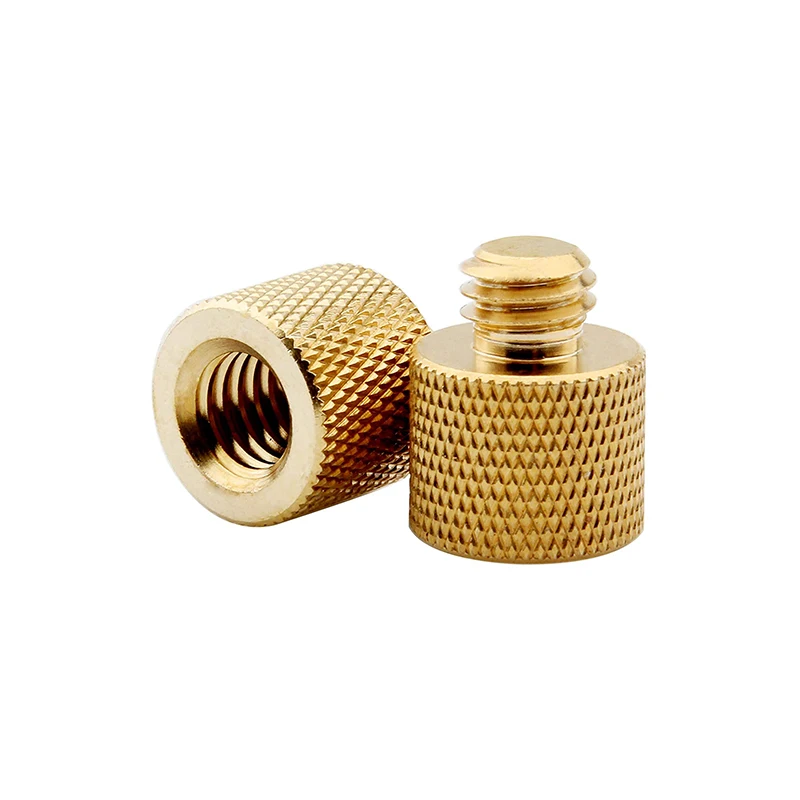 

2Pcs Gold Color 1/4" Female to 3/8" Male Tripod Thread Screw Adapter Brass Diameter 16mm for Camera Tripod Monopod Light Stand