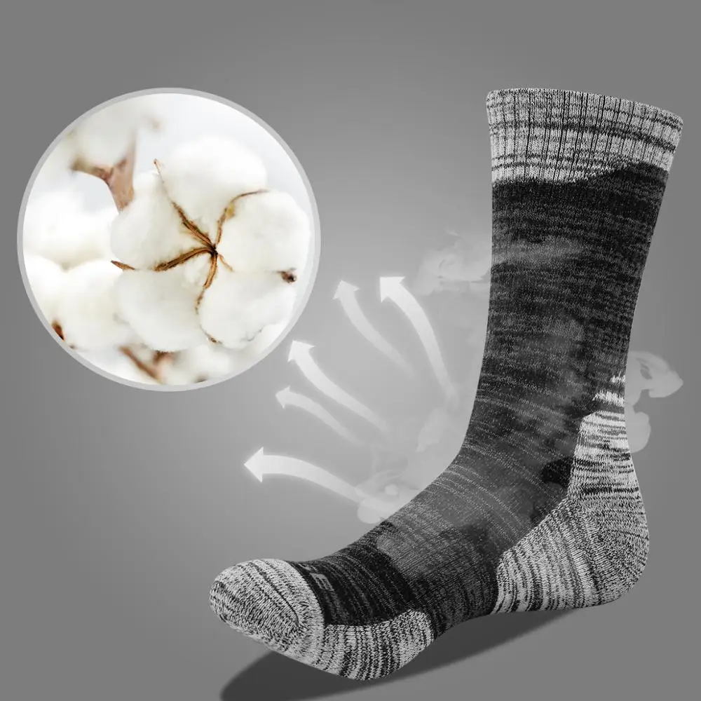 Мужские хлопковые носки с подушками 5 пар уличные спортивные для пеших прогулок и