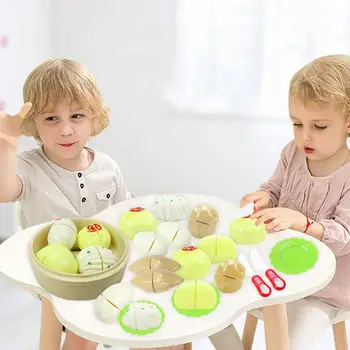 

6 Pieces Simulation Food Steamer Kit Kids Children Breakfast Cooking Kitchen Ware Educational Pretend Play Toys