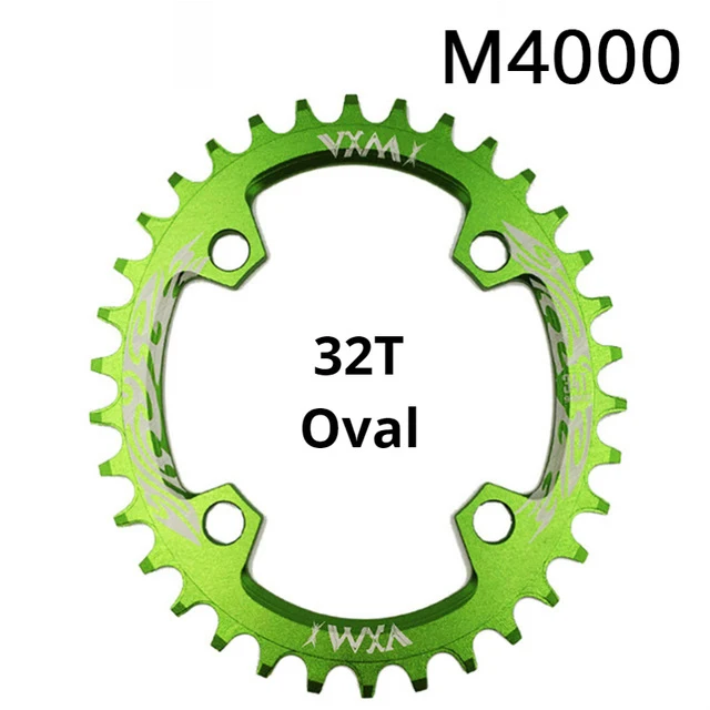 32T Green Oval Велосипедная цепь VXM 96BCD 32T 34T 36T 38T MTB, узкая широкая цепь, овальная цепь, велосипедная шатунная пластина, запчасти для велосипеда - Цвет: 32T Green Oval