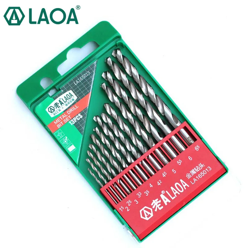 LAOA 7/13/24pcs High Speed Steel Twist Drills Set M2 Stainless Steel Sharp and Durable Drill Bits for Metal 6542HSS Metal Drill