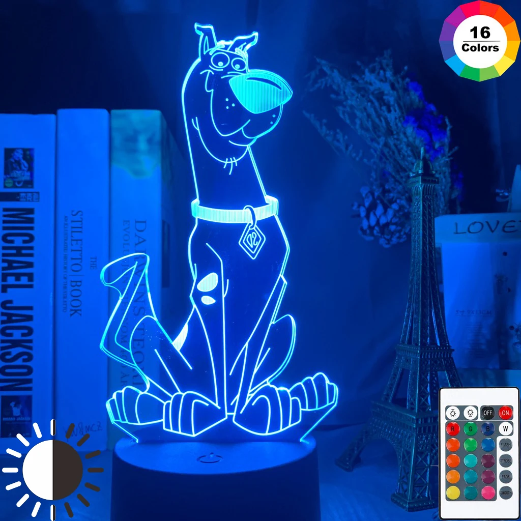 Милая мультяшная собака Scooby Doo фигурка детский ночник СВЕТОДИОДНЫЙ цветной