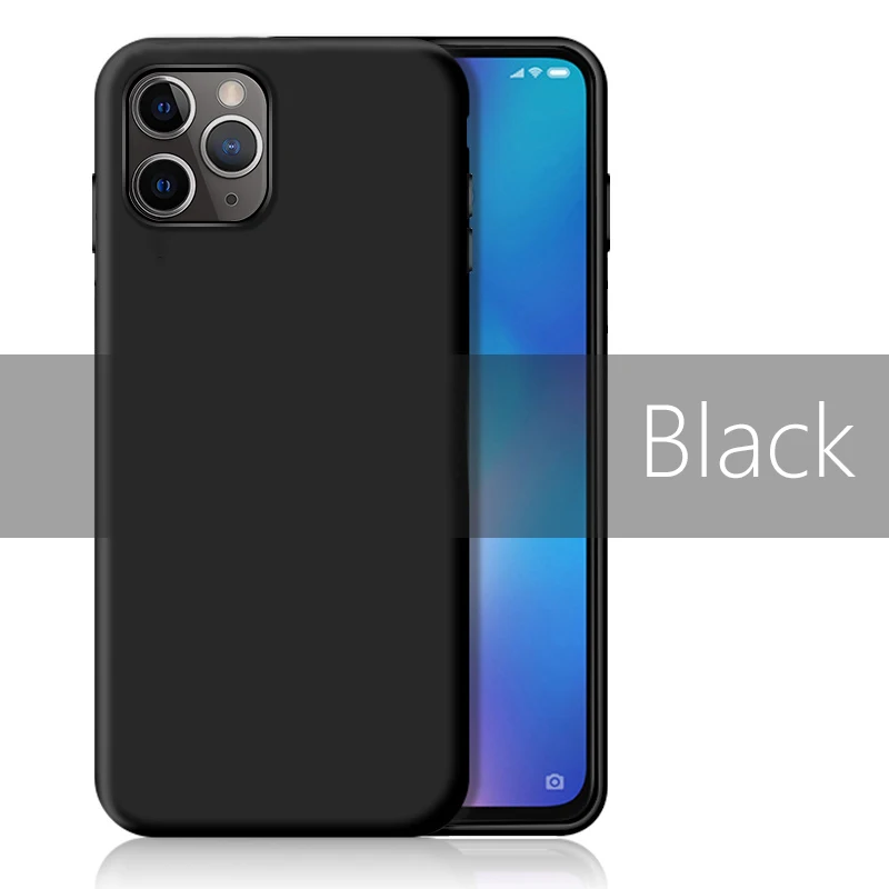 Чехол для iphone 11 pro xs xr max 7 8 6s plus 5S se чехол funda coque etui аксессуары для телефонов роскошный жидкий силиконовый мягкий корпус - Цвет: black