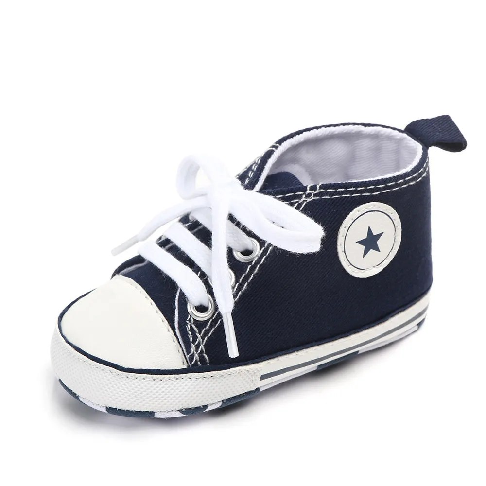 Новые парусиновые классические спортивные кроссовки для новорожденных мальчиков и девочек; обувь для первых шагов; обувь для малышей с мягкой нескользящей подошвой; детская обувь