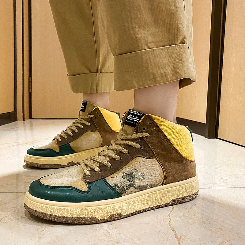 Retro High Top Sneakers Men Canvas 