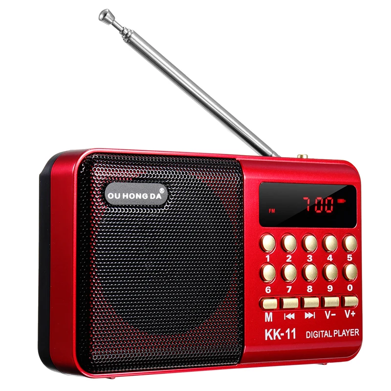 Портативное минирадио Портативный цифровой FM USB TF MP3 плеер перезаряжаемая колонка