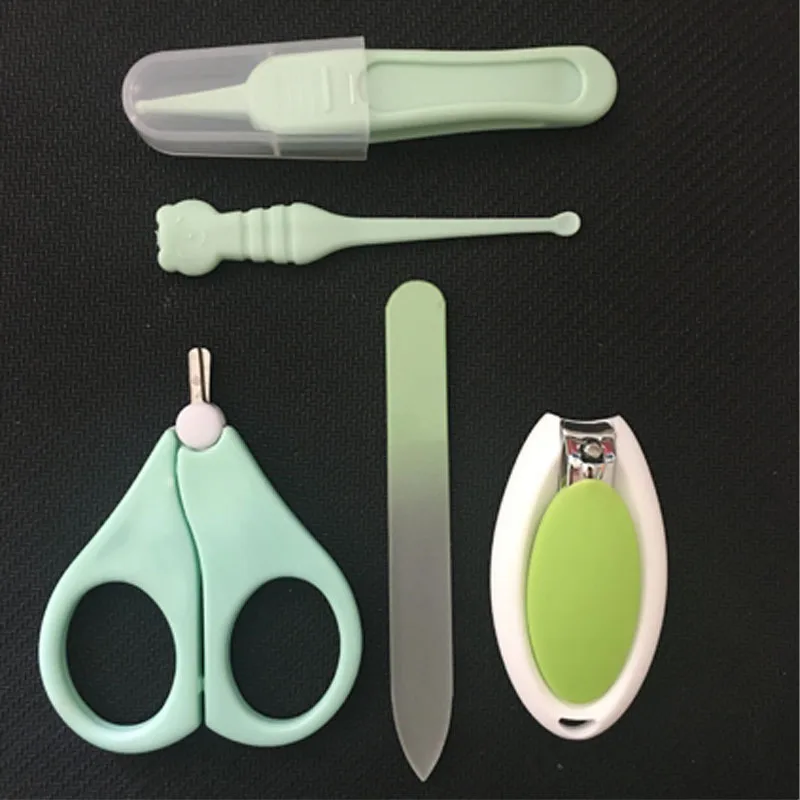 5Pcs/set Baby Nail Clipper Set Portable Apple Shape Baby Safety Care Fingernai Scissors 5-in-1 Nail Care Kids Nail Clipper Set