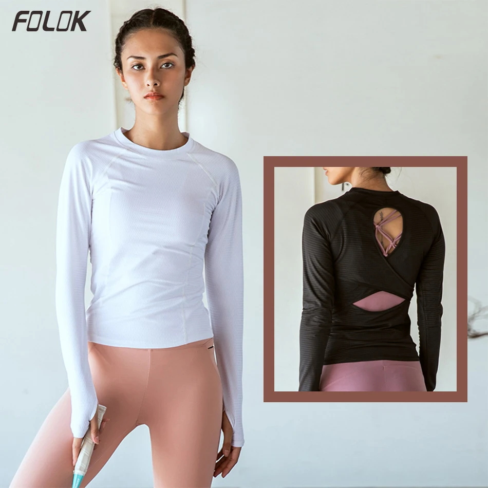 

Women Yoga Shirt Long Sleeve Running Sport T-shirt Gym Fitness Sport Wear Winter Gear Workout Clothes