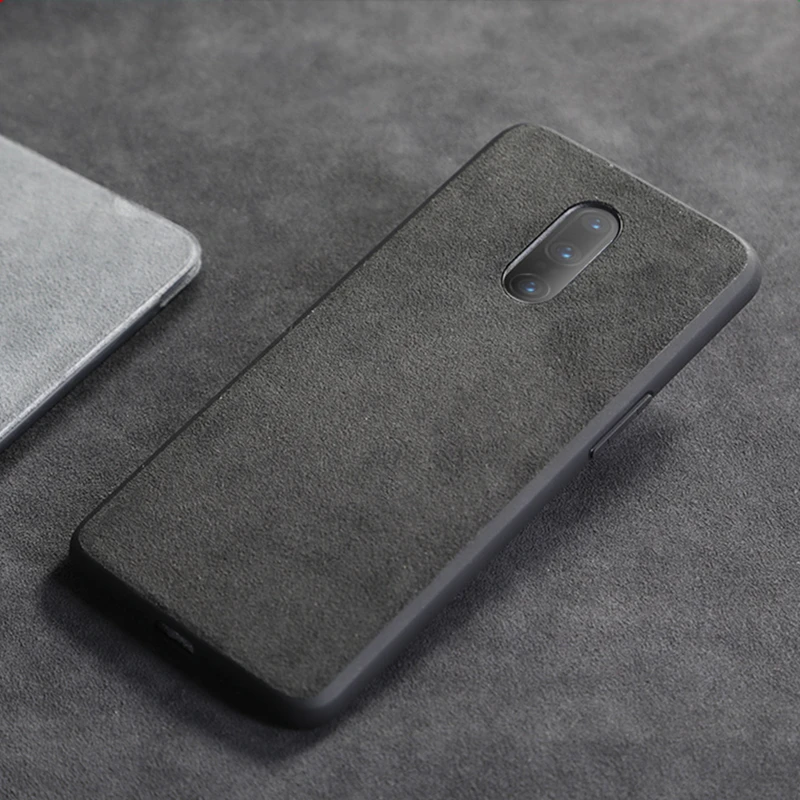 For Oneplus 7 Итальянский замшевый тканевый меховой кожаный чехол для Oneplus 5 6 7 5T 6T чехол s Роскошный защитный чехол для телефона чехол для 7T pro - Цвет: For Oneplus 7