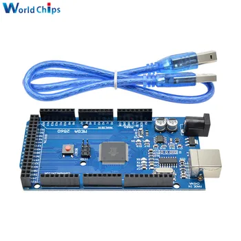 

MEGA2560 Mega 2560 R3 REV3 ATmega2560-16AU CH340G Board Module ON USB Cable Compatible for AVR USB Board USB Line