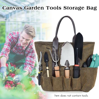 

Newest Canvas Garden Tool Tote Bag Electrician Tool Pouch Organizer Storage Bag for Gardening