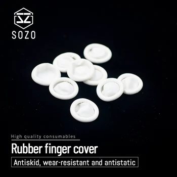 50 개/가방 SOZO Leathercraft 가죽 바느질 도구 천연 고무 일회용 라텍스 손가락 침대 고무 손가락 커버