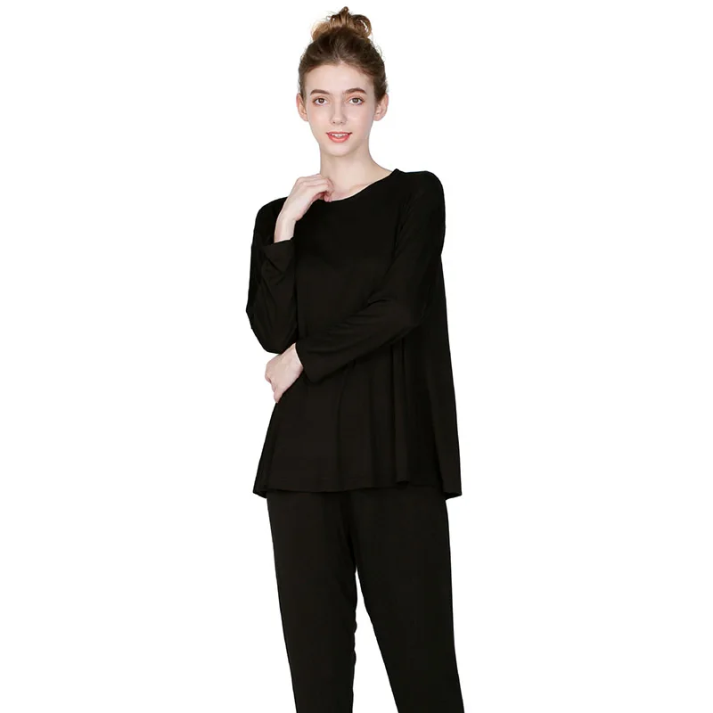 Pijama новые модальные домашние костюмы с длинными рукавами комплект из двух предметов, женские повседневные пижамы, КОСТЮМЫ СВОБОДНАЯ Пижама, рубашка+ штаны, комплект из 2 предметов