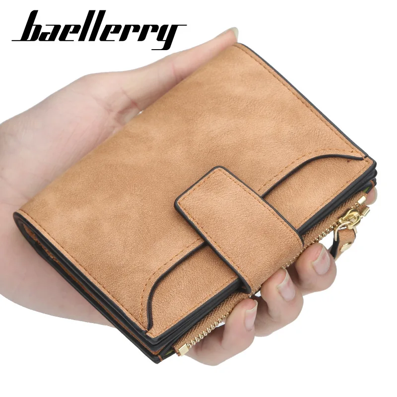 Простой однотонный мужской короткий кошелек Baellery черные коричневые кошельки 4
