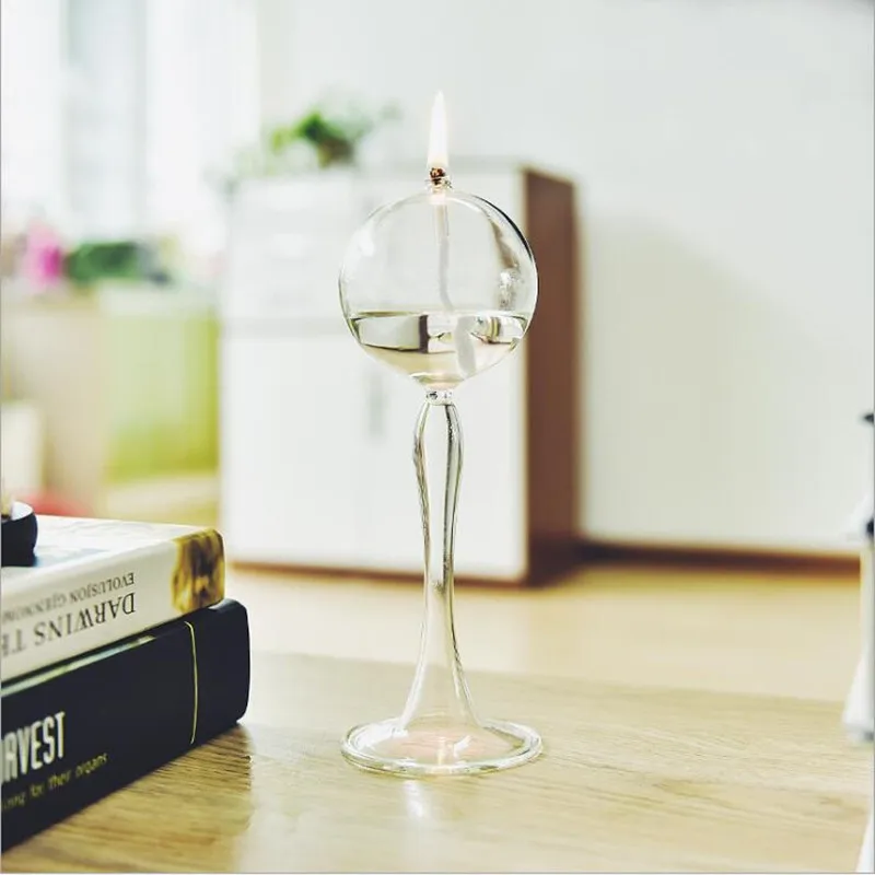 Lámpara de aceite de vidrio creativa, candelabro de vidrio artesanal, decoración de boda, regalo de amigo, envío gratis