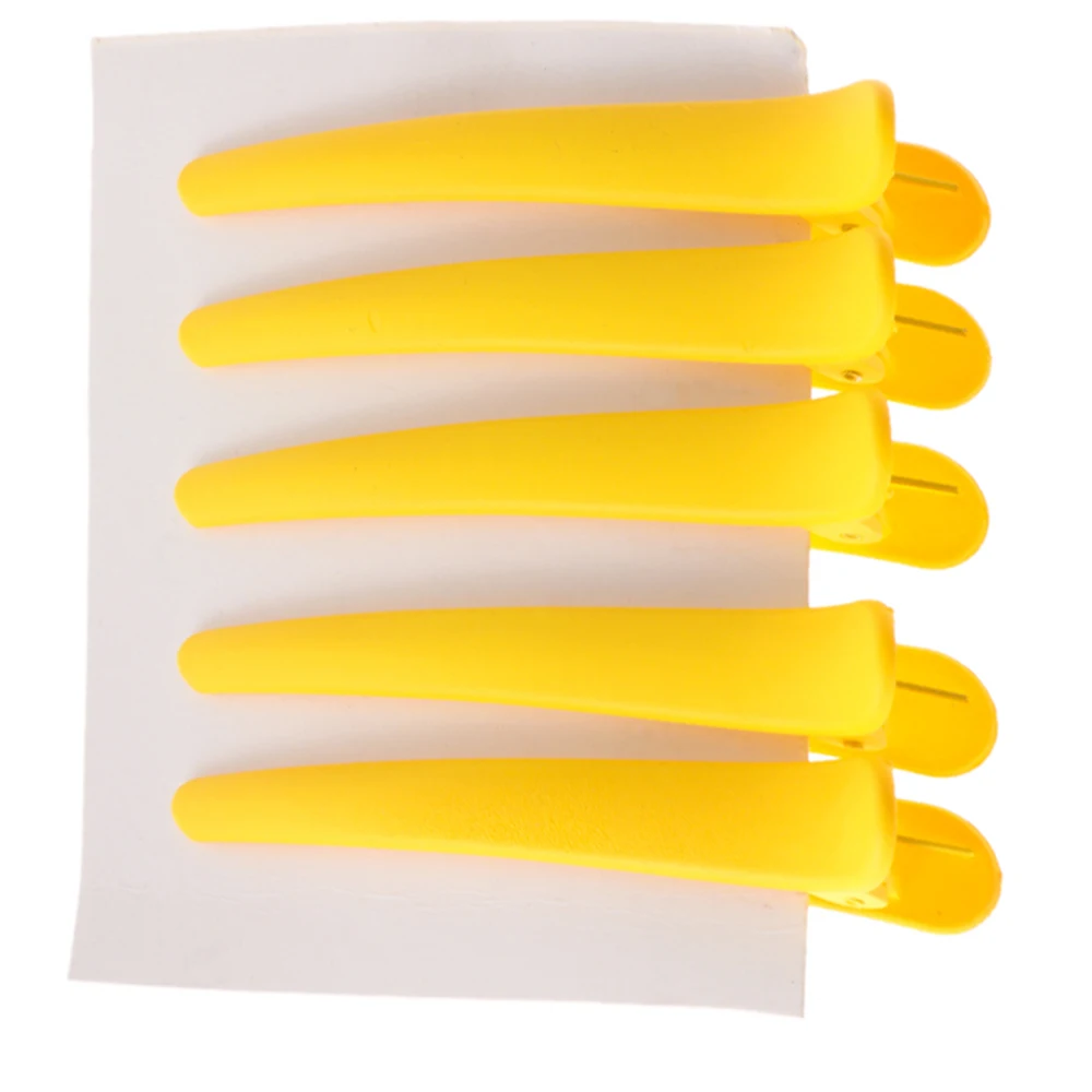 yellow 1/5 шт Акриловые Яркие цвета для мытья лица аксессуары для волос утка рот заколка Утконос шпилька челка клип парикмахерские зажимы - Цвет: yellow