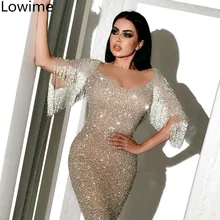 Платья для выпускного вечера размера плюс, Дубай, серебряные, блестящие, Длинные Сексуальные, Русалка, арабский Abendkleider abiye gece elbisesi, вечерние платья