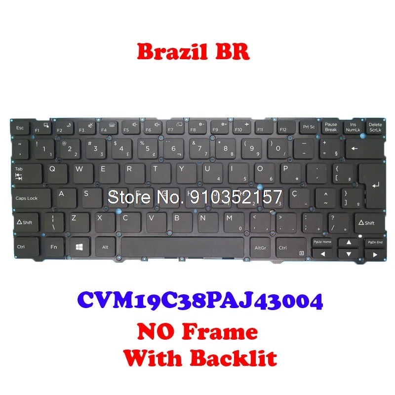 Teclado Retroiluminado para Laptop br para Clevo Cvm19c38paj43004 680-l140033c1p Cvm19c38paj430 690-l1400-33c-1 Cvm19c38paj43063 Brasil - Imagem 2