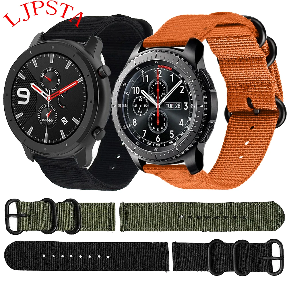 Ремешок нейлоновый для смарт часов Xiaomi Huami Amazfit GTR 47 мм/Stratos 2 2S 46 мм Gear