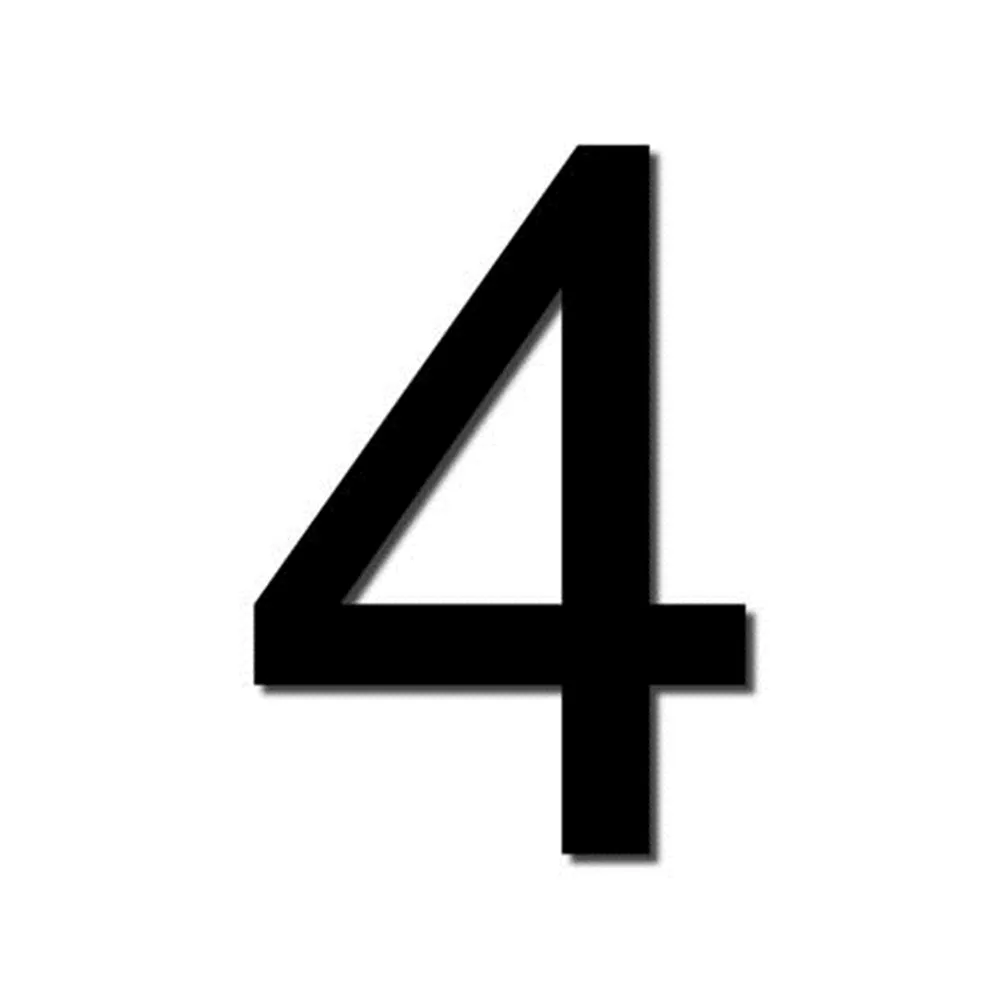 Floating HOUSE NUMBER Arial 9 acrylic large cool stylish modern gloss black DIY 