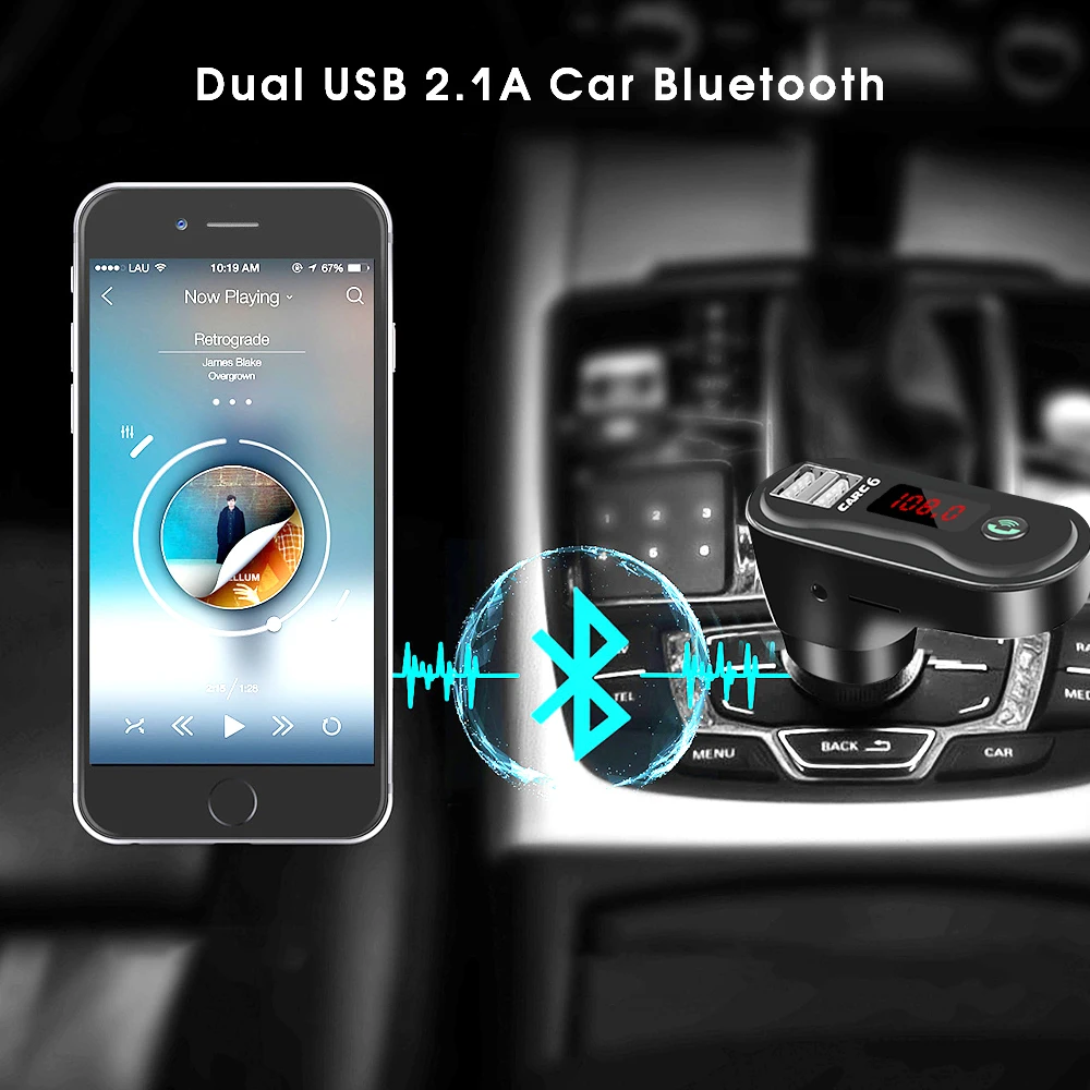 JINSERTA 10 шт./лот беспроводной Bluetooth FM передатчик + AUX модулятор автомобильный
