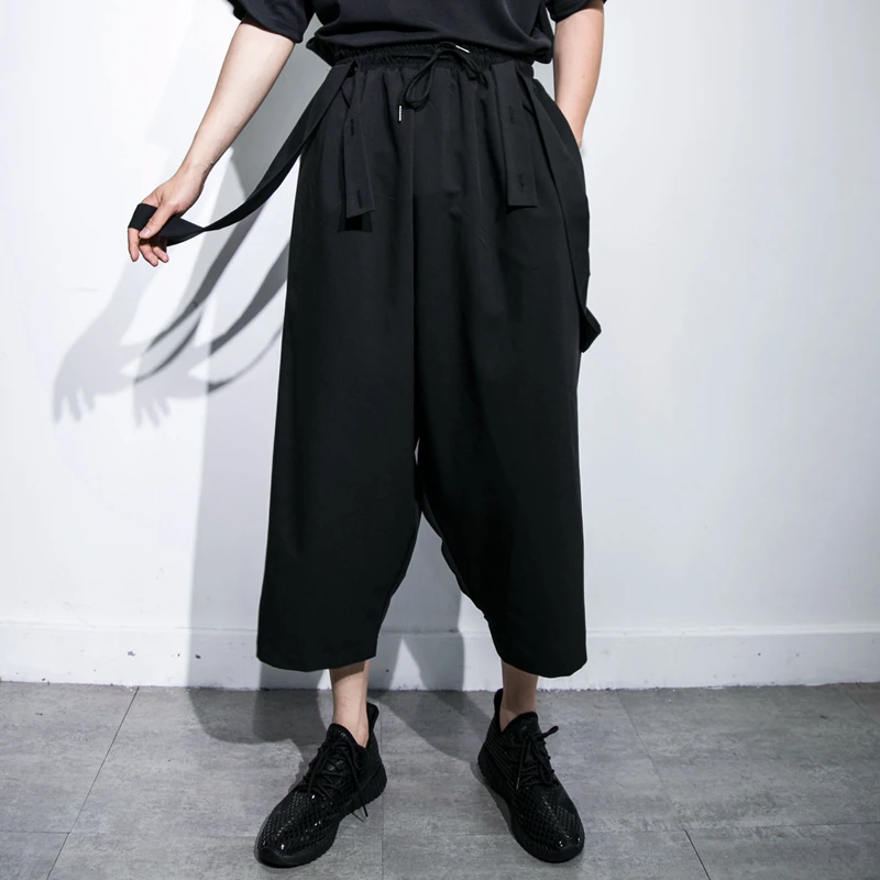 

Men's Yamamoto Style Summer Loose Casual Pants 7 Cent Cries Brace Straight Pants Large Size Micro Pants