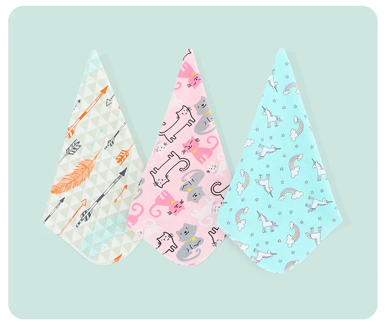 19 New Style Pure Cotton Baby Bib Newborns Bib Baby Suction Saliva Pure Cotton Hand Towel Small Handkerchief