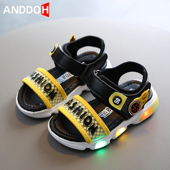 

Size 21-30 Children Lightweight Glowing Shoes Baby Toddler Luminous Shoes Girls Led Sandals Boys Non-slip Sandals with Light