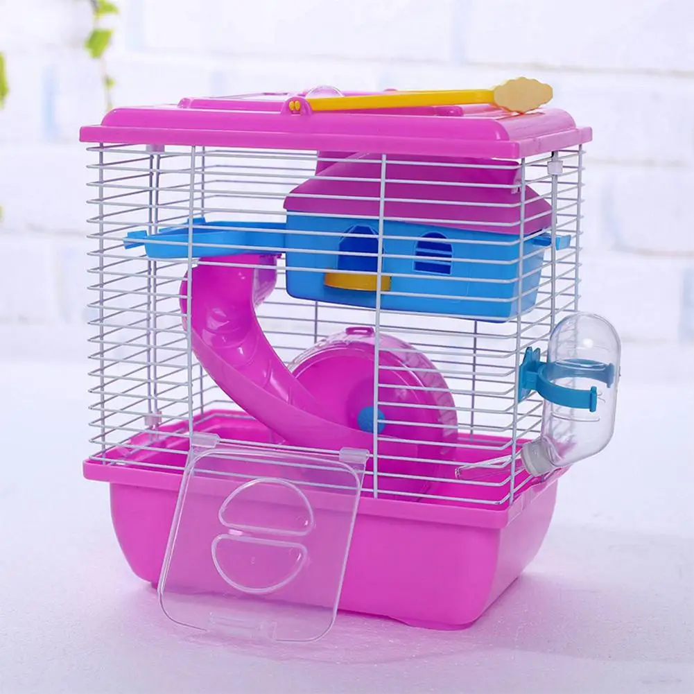 AsyPets клетка для домашних животных хомяк домик с прозрачным Skylight двухслойный дом для хомяка Золотой хомяк, домашнее животное