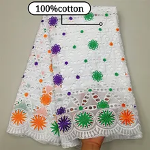 Дубай Африканская Хлопковая ткань кружевная ткань Высококачественная швейцарская вуаль кружева в швейцарской нигерийской кружевной ткани 5 ярдов