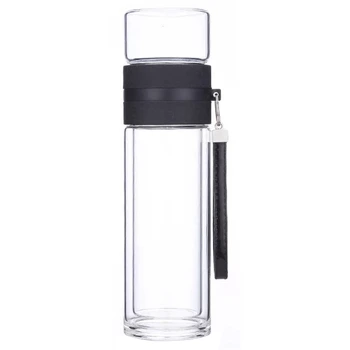 

350Ml Travel Drinkware Portable Double Wall Glass Tea Bottle Tea Infuser Glass Tumbler Stainless Steel Filters The Tea Filter Bl