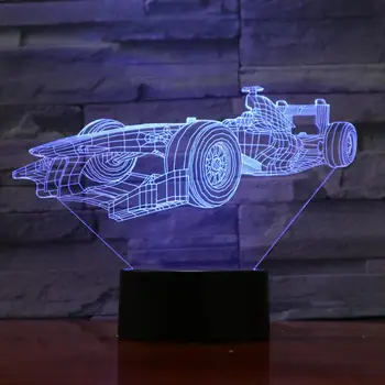 

3D Lamp F1 Racing Car Lovely Present for Teenager Atmosphere Color Changing with Remote for Room Decoration Led Night Light Lamp